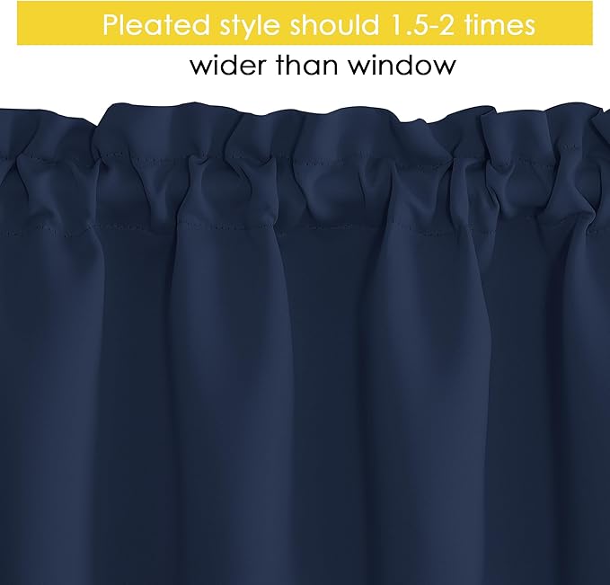 NICETOWN Navy Valance Curtains 16 inches Long - Image 4
