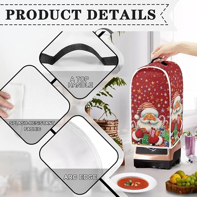 Christmas Blender Covers for Kitchen Countertop Decor, Santa Claus Blender - Image 4