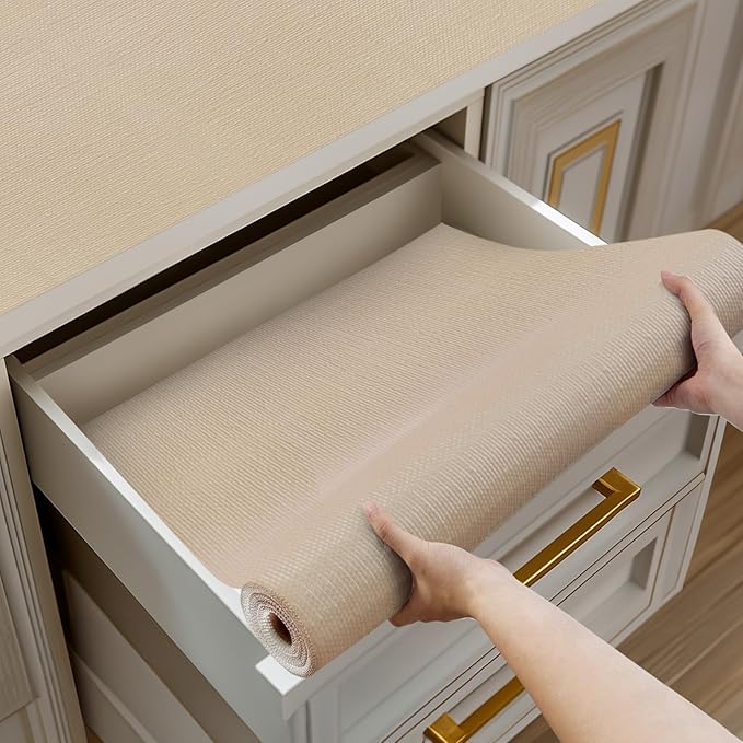 Shelf and Drawer Liner for Kitchen Cabinets Non-Adhesive, Strong Grip Non-Slip by Shinlendid