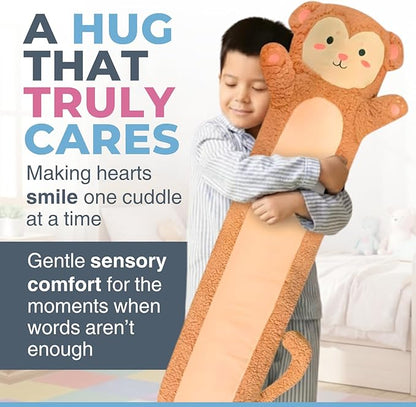 Monkey Plush Body Pillow for Kids | Long Stuffed Animal Cuddle Pillow | Soft - Image 7