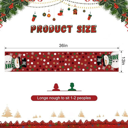 OTOSTAR Snowman Snowflake Christmas Table Runner, Xmas Seasonal Winter Holiday - Image 5