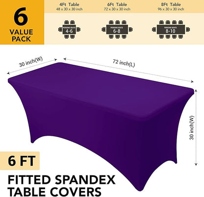 6-Pack Premium Purple Spandex Tablecloths - Image 6