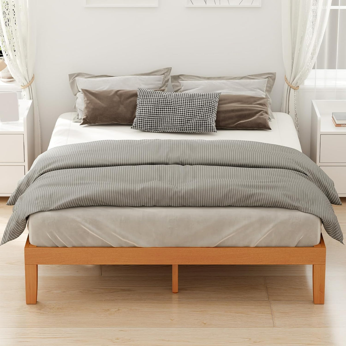 olixis queen 12 inch solid wood platform bed, package contents