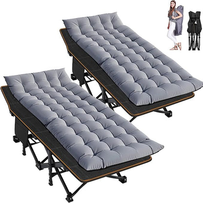 ABORON Camping Cot for Adult 28" Extra Wide, 2PK Heavy-Duty 1200D Oxford Cot by ABORON