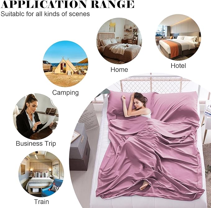 Sleeping Bag Liner, Travel Sheet & Adult Sleep Sack, Camping Sheets Travel - Image 7