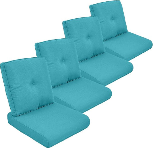 Outdoor Cushion Set of 4, Waterproof Outdoor Seat Cushions 25x22, Patio Chair by moosprr