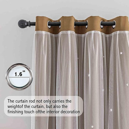 Anytime Romantic Kids Curtain, Hollow-Out Stars Window Curtain Double Layer - Image 3