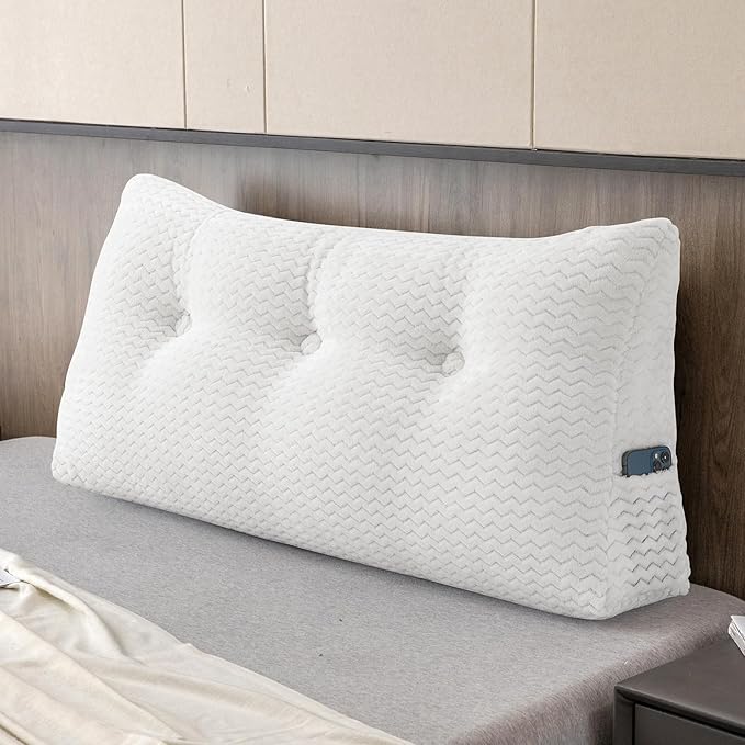 Large Bolster Triangular Headboard Wedge Backrest Positioning Support Bed Rest by ZOEMO