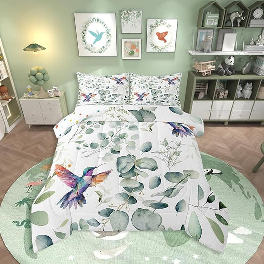 Erosebridal Cartoon Hummingbird Queen Bedding Sets Toddler Wildlife Bird by Erosebridal