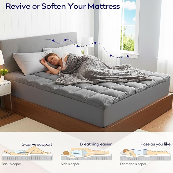 OLANLY Dual-Layer 4 Inch Full Size Memory Foam Mattress Topper - Image 3