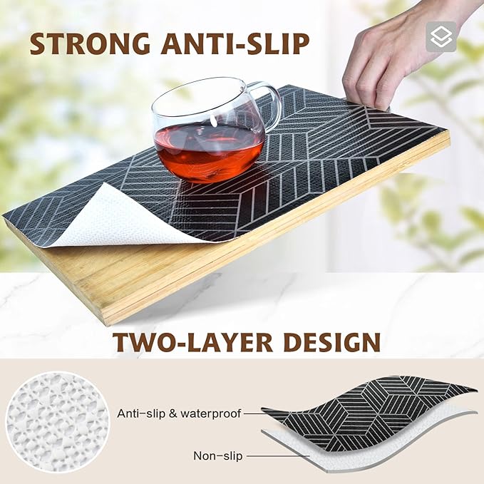 Shelf Liners for Kitchen Cabinets 17.3in x 20FT, Non Adhesive Cabinet Liner - Image 2