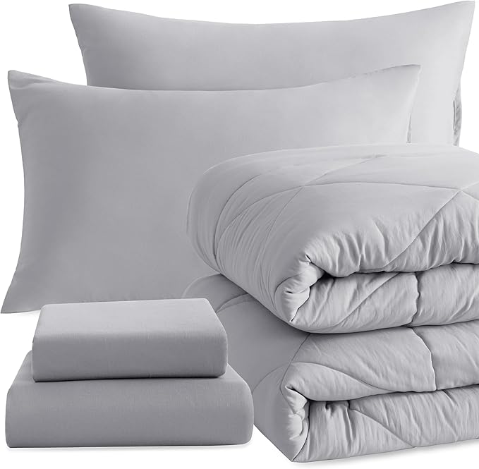 NTBAY Twin Comforter Set with Sheets, 5 Pieces Soft and Breathable Twin Bedding by NTBAY