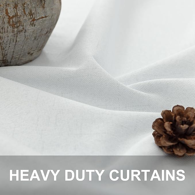 Black Out Curtains 63 Inch Long Small White Blackout Energy Saving Dining Room - Image 2