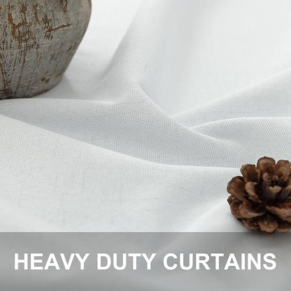 Black Out Curtains 63 Inch Long Small White Blackout Energy Saving Dining Room - Image 2