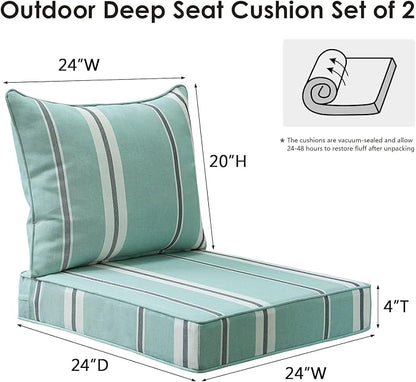 Outdoor Patio Chair Cushions Set, Water-Repellent, Fade Resistant, Deep Seat - Image 5