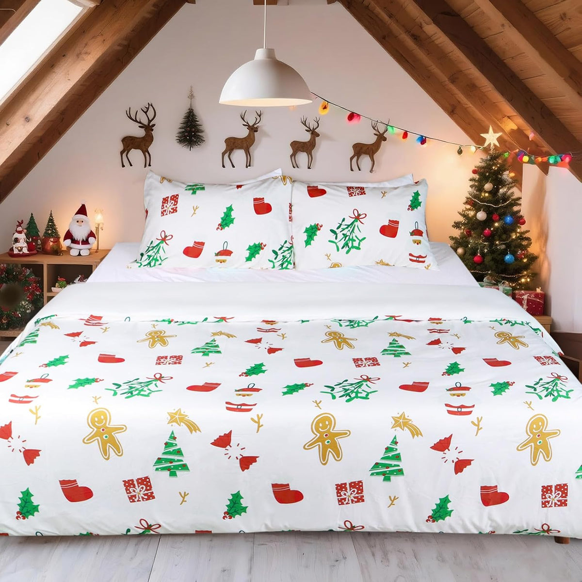 hitime 100% polyester printed christmas duvet cover set, main product view