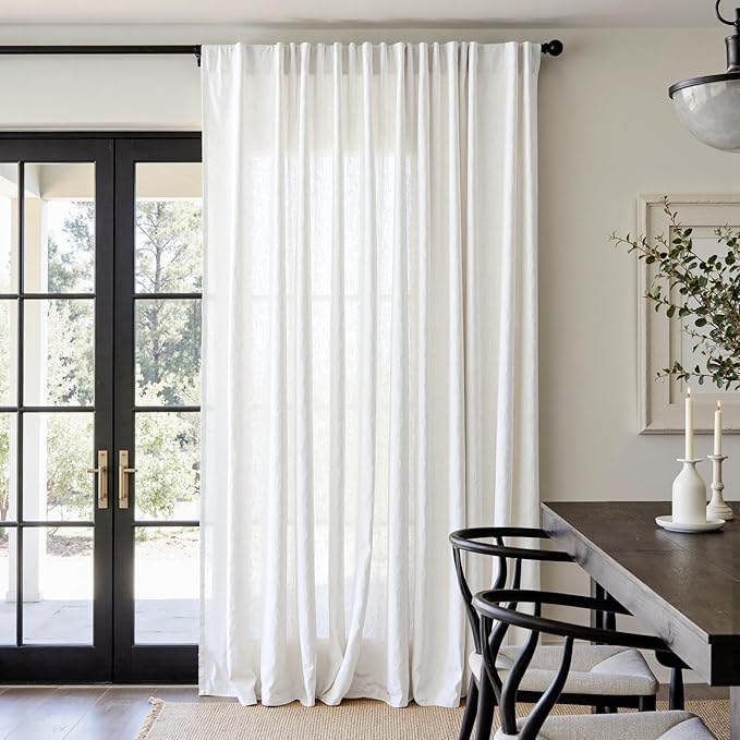 jinchan Linen Blend Curtain 90 inch Length 1 Panel by JINCHAN