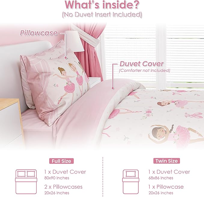 SANDJEST Ballet Duvet Cover Sets Full Size - Image 2