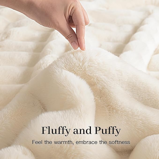 NEXHOME PRO Faux Fur Throw Blanket, Ultra Soft Cozy Warm Fuzzy Fluffy Plush - Image 3