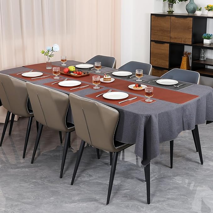 Table Runners 55 Inches Long, Dual-Sided Faux Leather Farmhouse Table Runner - Image 6
