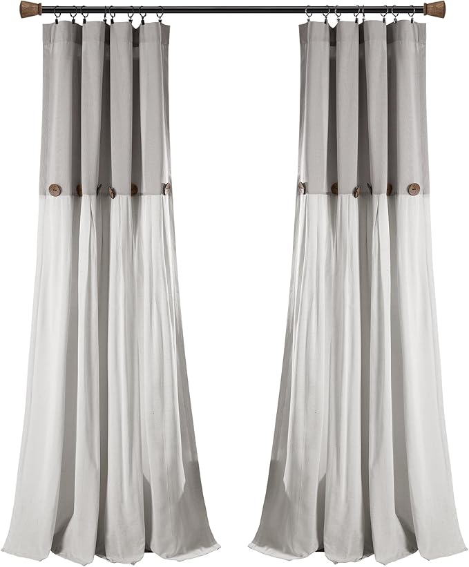 Lush Decor Linen Button Window Curtain Panel - Image 7