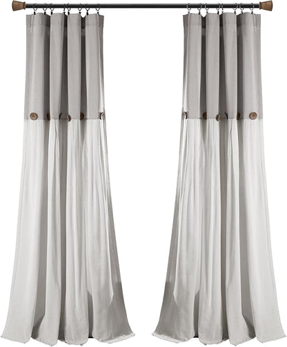 Lush Decor Linen Button Window Curtain Panel - Image 7