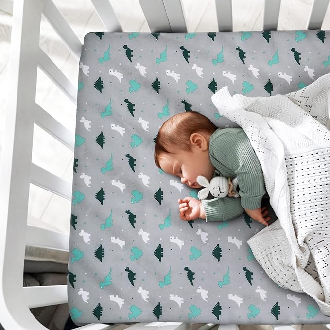Graco Pack n Play Sheets Fitted 4-Pack | Mini Crib Sheets, Breathable Material - Image 3