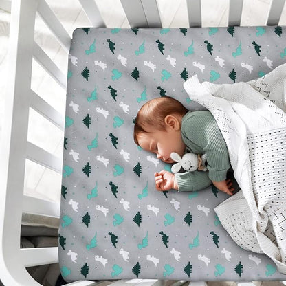 Graco Pack n Play Sheets Fitted 4-Pack | Mini Crib Sheets, Breathable Material - Image 3