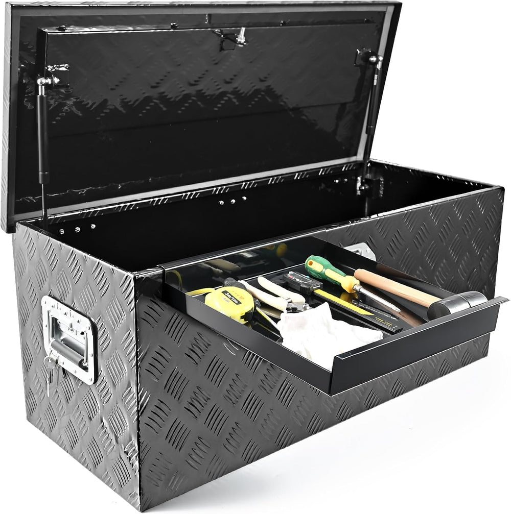 36 Inch Truck Bed Tool Box Aluminum Heavy Duty Trailer Tool Box with Sliding ...