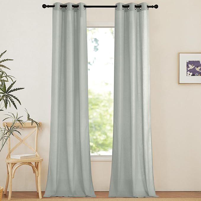 NICETOWN Linen Curtains 96 inches Long by NICETOWN