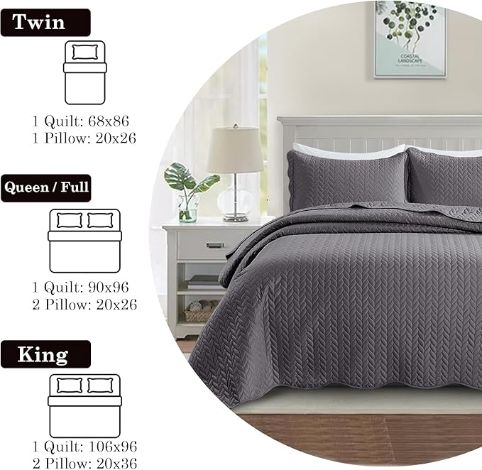 IR Imperial Rooms 8 Pack Quilt King Size Bedding - Image 5