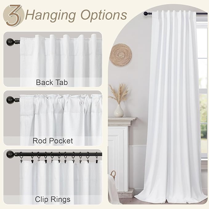 Blackout Curtains 108 Inch Long 2 Panels Burg Sound Curtains Noise Reducing - Image 6