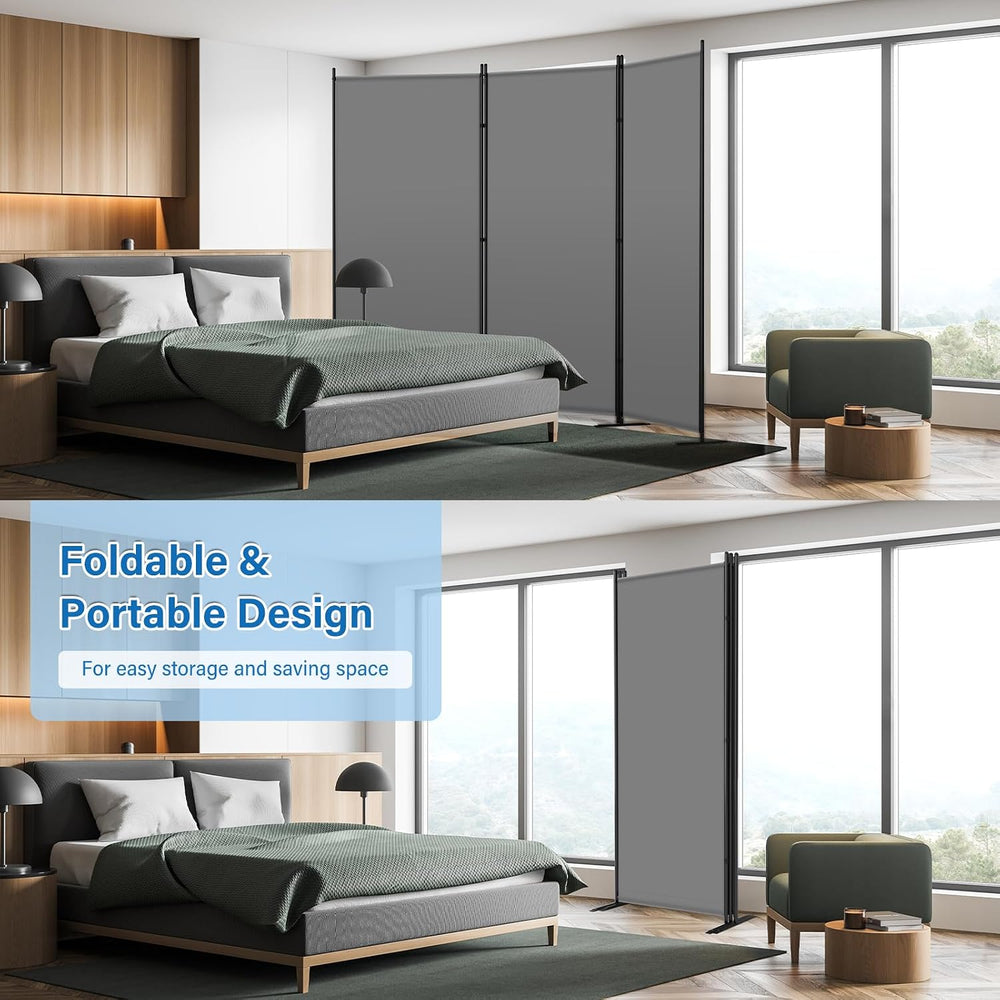 AKTOP 3 Panel Room Divider, 103" W x 70" H Folding Privacy Screen, ...