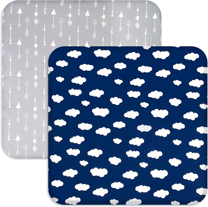 Square Playard/Playpen Fitted Sheets, 2 Pack, Ultra Soft Microfiber, Fitted by Bilobanbabybedding