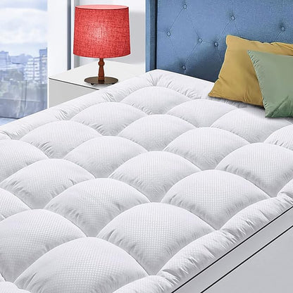 Twin XL Mattress Topper for Back Pain, Cooling Extra Thick Mattress Pad Cover by MATBEBY