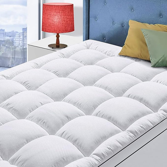 Twin XL Mattress Topper for Back Pain, Cooling Extra Thick Mattress Pad Cover by MATBEBY