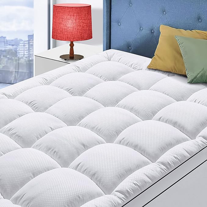 King Size Mattress Topper for Back Pain, Cooling Extra Thick Mattress Pad Cover by MATBEBY