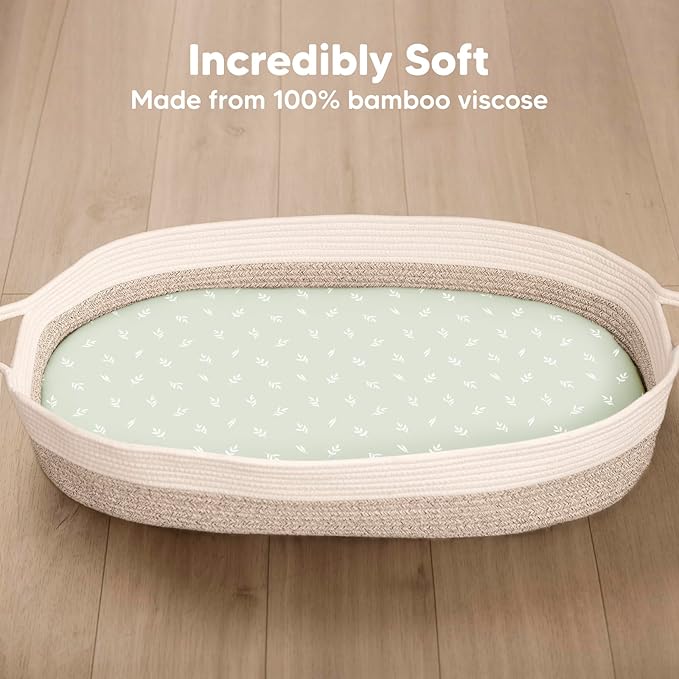 2-Pack Baby Bassinet Sheets Girl, Boy - Image 2