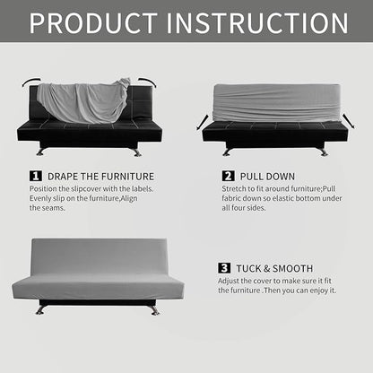 Easy-Going Stretch Futon Slipcover Armless Sofa Cover Furniture Protector - Image 6