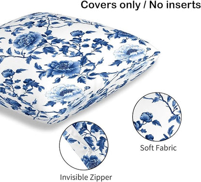 Chinoiserie Floral Throw Pillow Cover 18x18 Set of 2, Cushion Case - Image 6