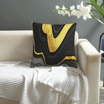 Black and Gold Marble Texture Throw Pillow Covers 18x18 Inch Set of 2, - Image 2