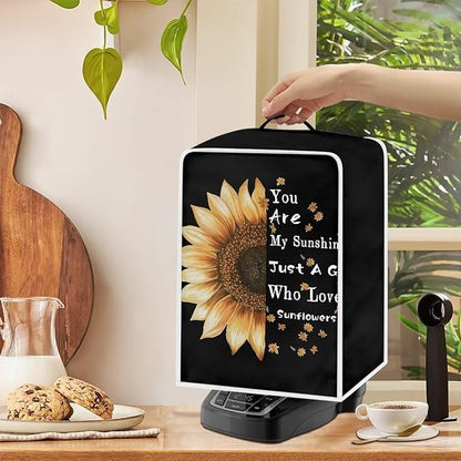 Mumeson Sunflower Black Coffee Maker Cover, Waterproof Dust Cover - Image 4