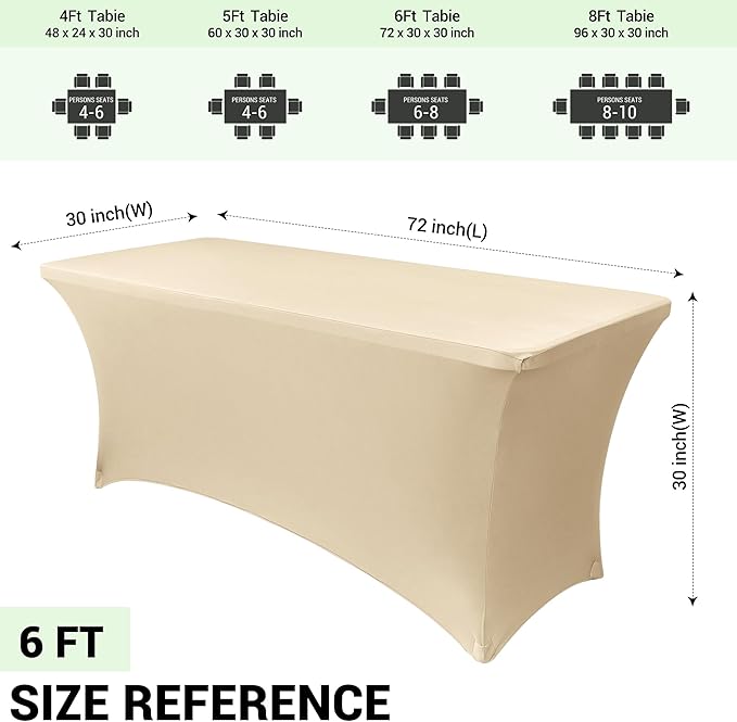Obstal 6ft Stretch Spandex Table Cover - Image 4