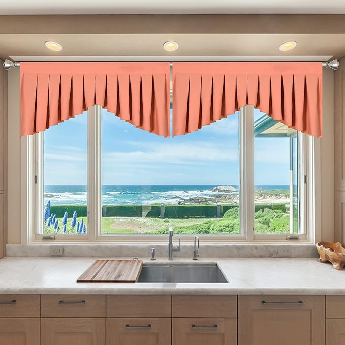 Blackout Window Valance for Kitchen/Bedroom Privacy Decorative Rod Pocket by OYRING