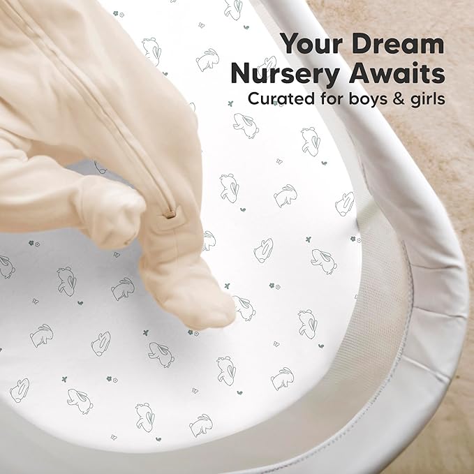 2-Pack Organic Bassinet Sheets for Girls, Boys - Image 8