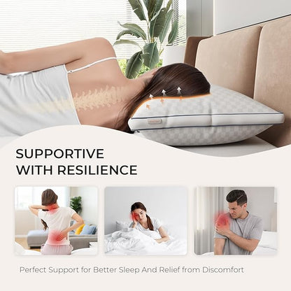 Sweetnight Standard Pillows Set of 2, Hotel Bed Pillows Fluffy Gusseted - Image 2