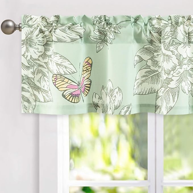 Leeva Flower Pattern Valance Curtain by Leeva