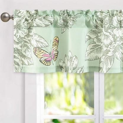 Leeva Flower Pattern Valance Curtain by Leeva