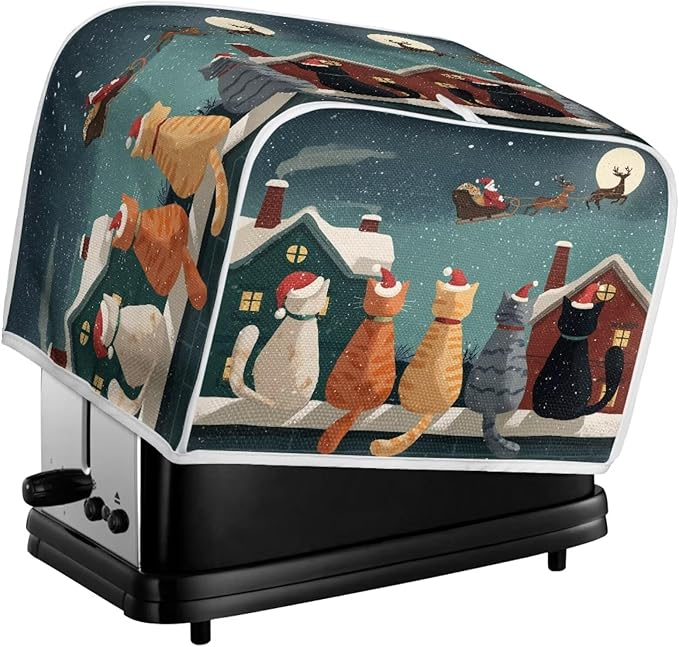 Christmas Cat Printed Toaster Oven Cover - Image 5