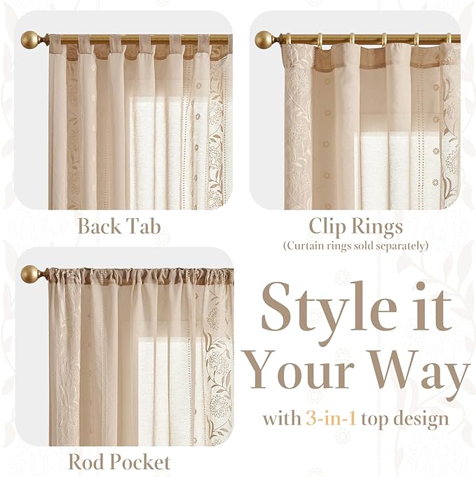 jinchan Winslow Sheer Curtains 96 Inch - Image 7